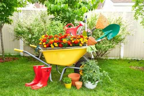 Professional garden maintenance in Church End including hedge cutting and weeding