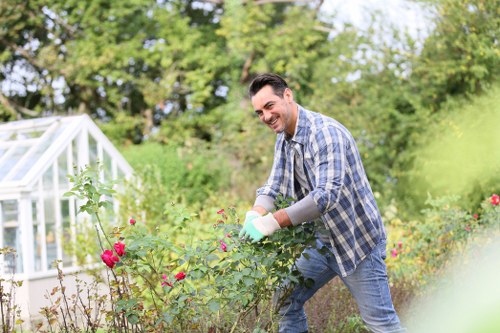 Low-maintenance planting for landscape gardening in Church End