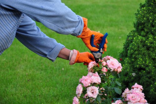 Church End garden design planning with hard landscaping